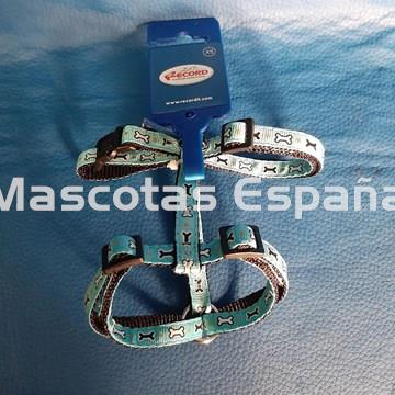RECORD Arnés H Nylon Ajustable Huesos XS Azul - Imagen 1