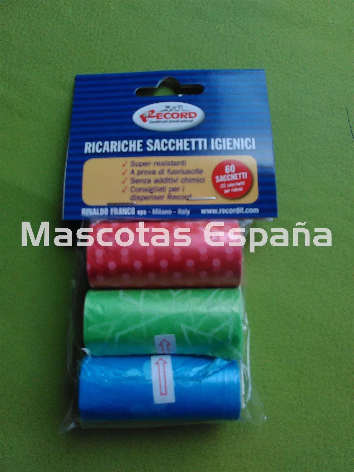 RECORD Bolsas Higiénicas Pack 3 Rollos (20 Bolsas/Rollos) Fantasia - Imagen 1