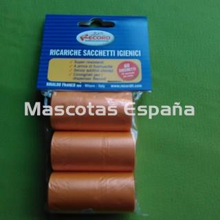 RECORD Bolsas Higiénicas Pack 3 Rollos NARANJA - Imagen 1