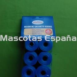 RECORD Bolsas Higiénicas Pack 6 Rollos (20 Bolsas/Rollo) AZUL - Imagen 1