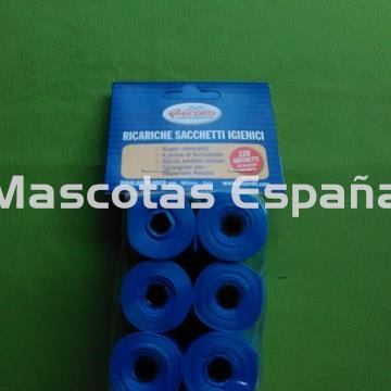 RECORD Bolsas Higiénicas Pack 6 Rollos (20 Bolsas/Rollo) AZUL - Imagen 1