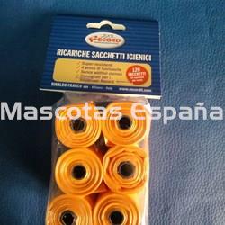 RECORD Bolsas Higiénicas Pack 6 Rollos (20 Bolsas/Rollo) NARANJA - Imagen 1