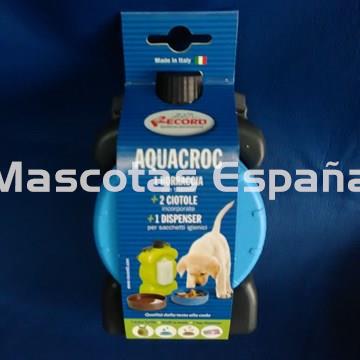 RECORD Cantimplora con dos Comederos y Porta Bolsas 0.4L Negro - Imagen 1