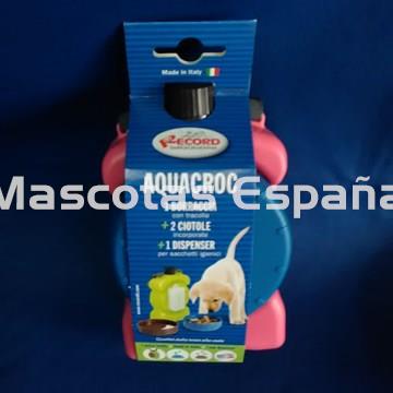 RECORD Cantimplora con dos Comederos y Porta Bolsas 0,4L Rosa - Imagen 1