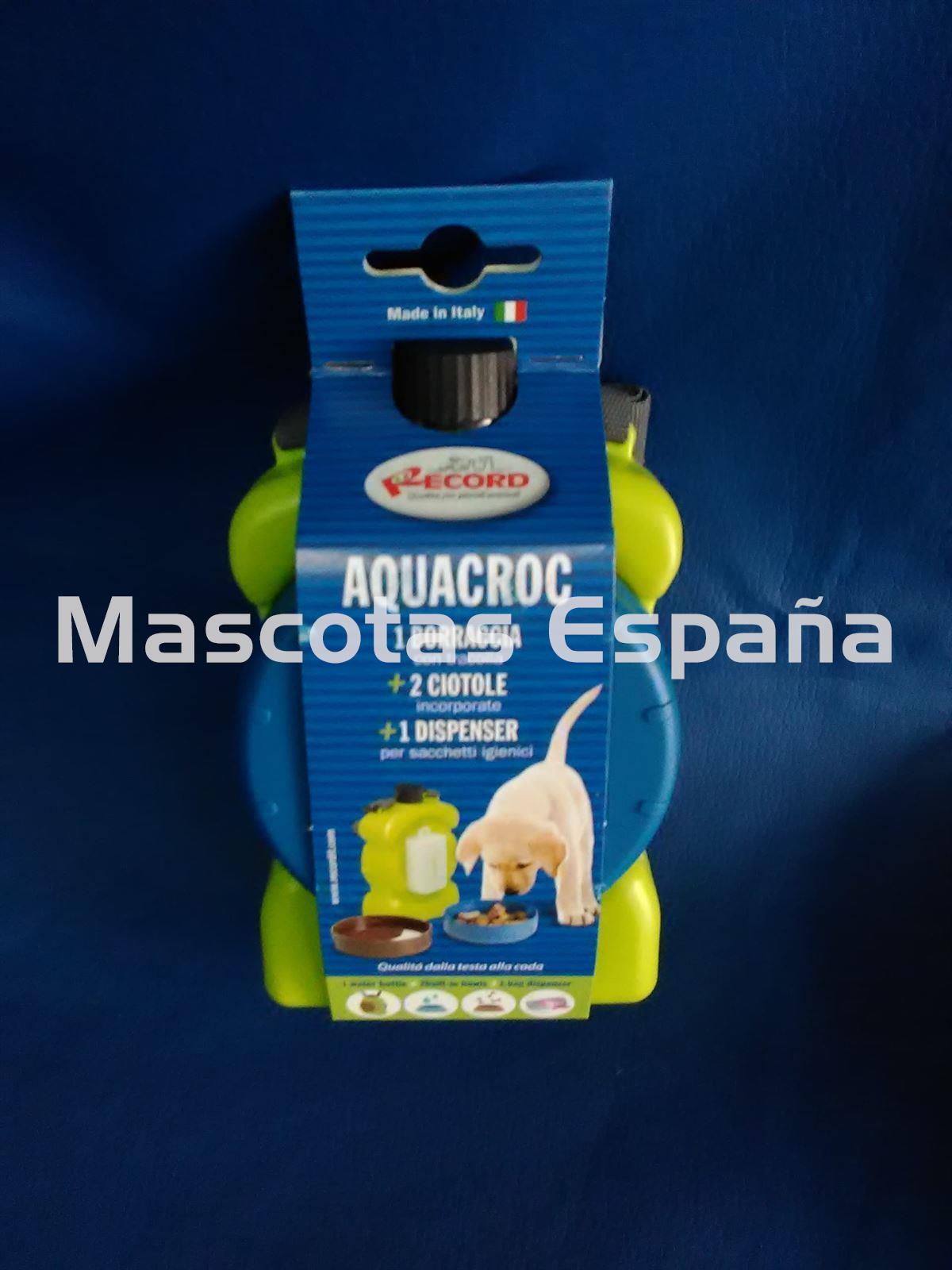 RECORD Cantimplora con dos Comederos y Porta Bolsas 0.4L Verde - Imagen 1