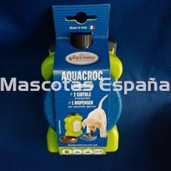 RECORD Cantimplora con dos Comederos y Porta Bolsas 0.4L Verde - Imagen 1