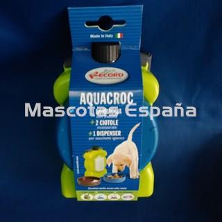 RECORD Cantimplora con dos Comederos y Porta Bolsas 0.4L Verde - Imagen 1