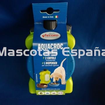 RECORD Cantimplora con dos Comederos y Porta Bolsas 0.4L Verde - Imagen 1