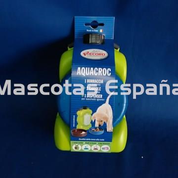 RECORD Cantimplora Dos Comederos Con Porta Bolsas 1L Verde - Imagen 1