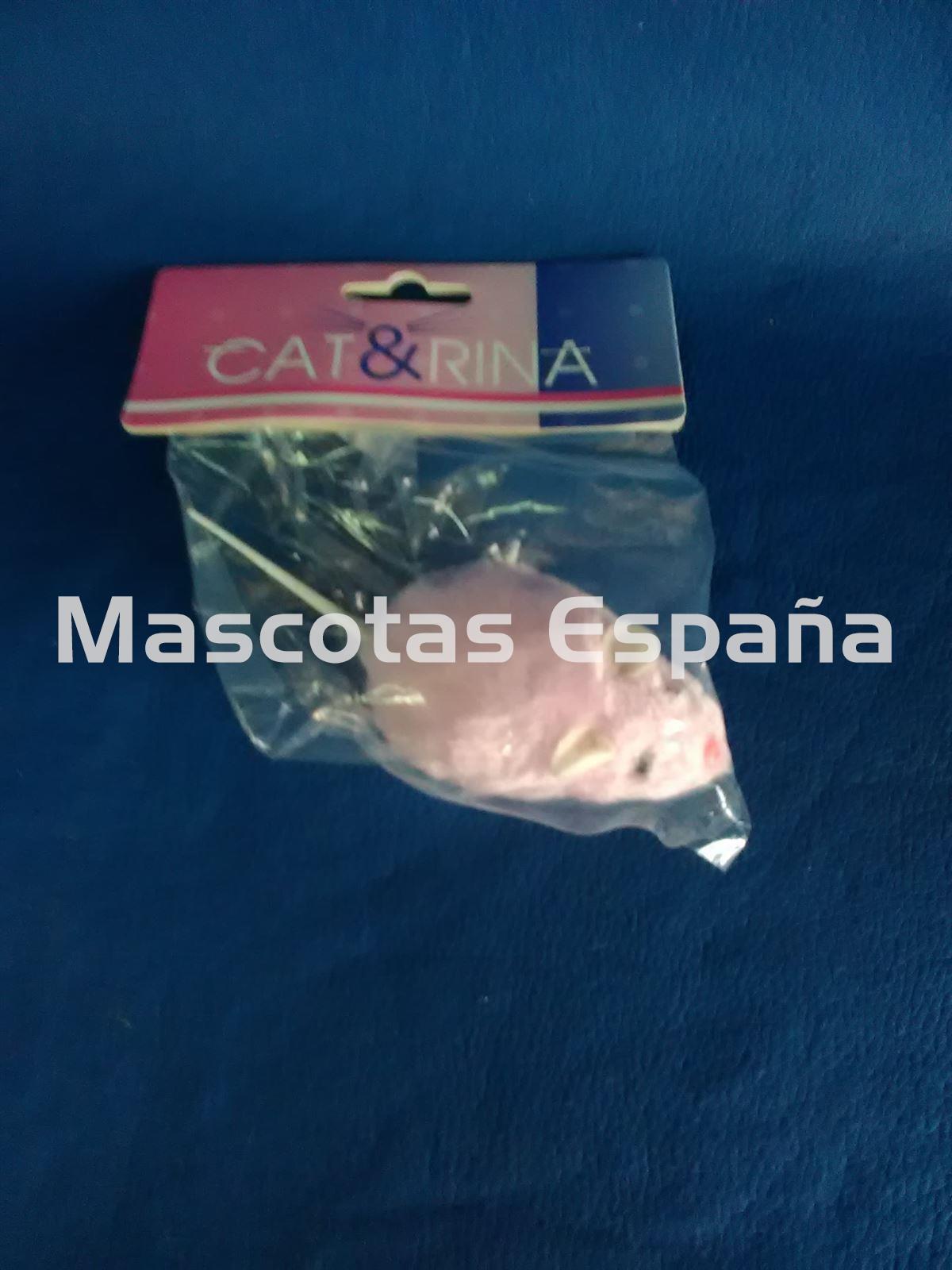 RECORD Cat&Rina Juguete Gato Ratón con Cuerda 9cm Rosa - Imagen 1