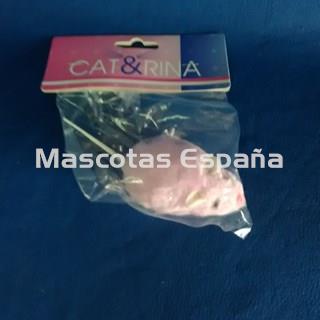 RECORD Cat&Rina Juguete Gato Ratón con Cuerda 9cm Rosa - Imagen 1