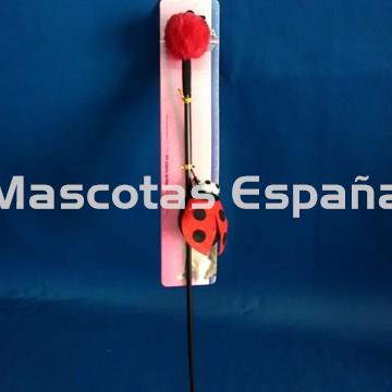 RECORD Cat&Rina Juguete Pluma Gato LadyBug 40cm - Imagen 1