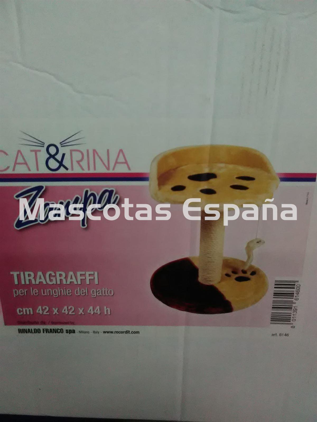 RECORD Cat&Rina Rascador Gatos Zampa 42X42X44cm Vainilla/Marrón - Imagen 1