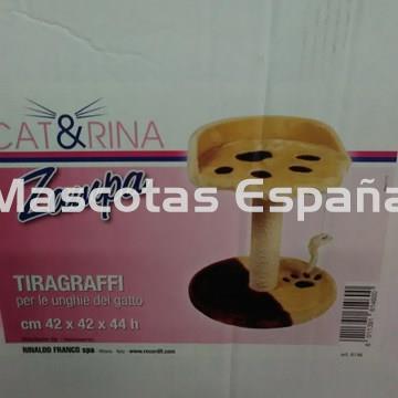 RECORD Cat&Rina Rascador Gatos Zampa 42X42X44cm Vainilla/Marrón - Imagen 1