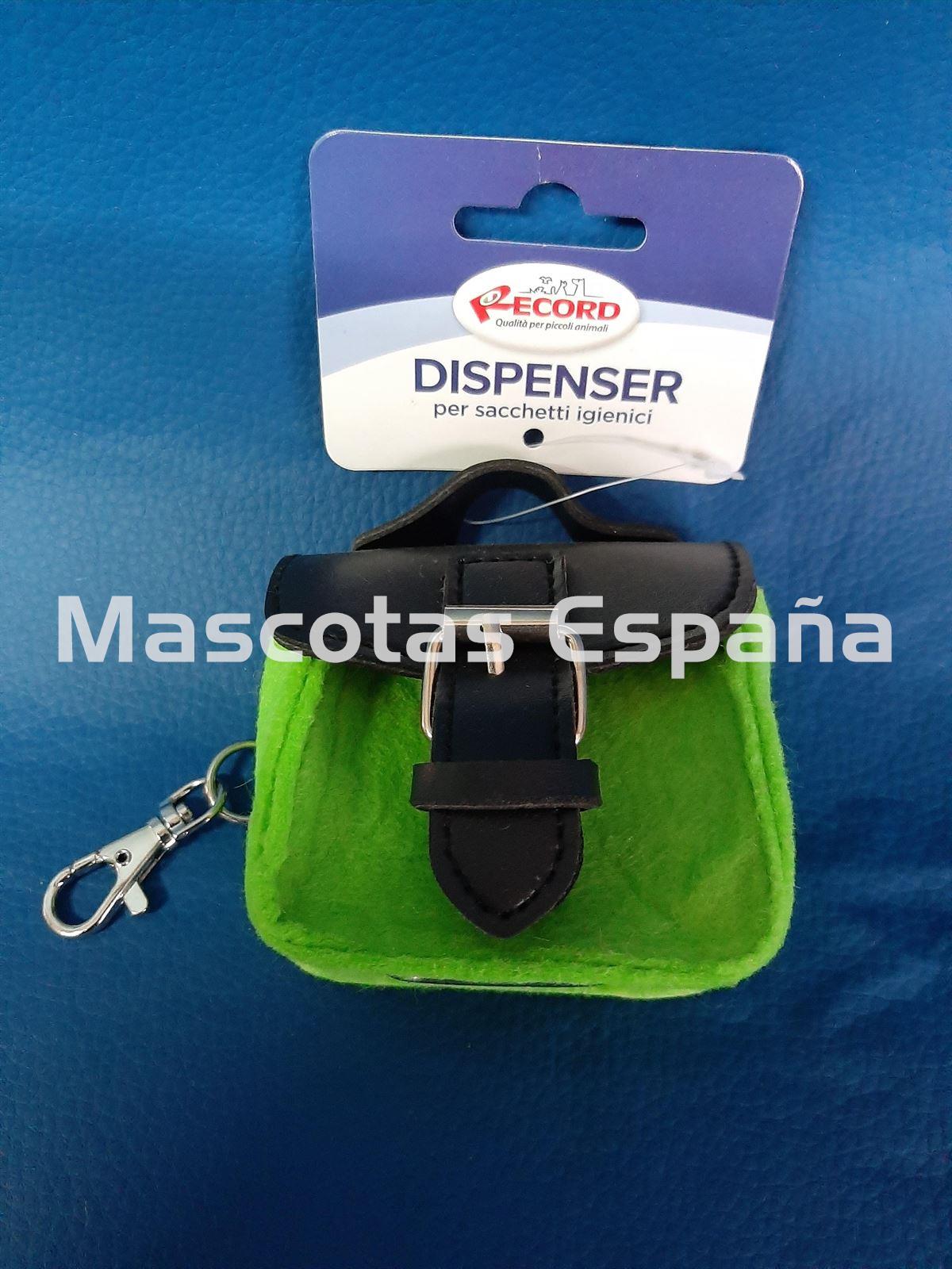 RECORD Dispensador Bolsas en Fieltro con Mosquetón (Negro/Verde) - Imagen 2