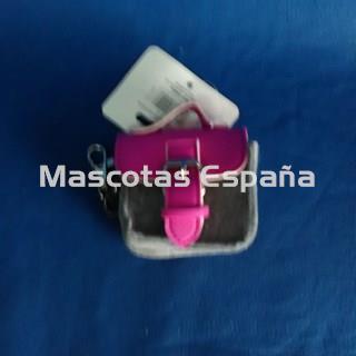 RECORD Dispensador Bolsas en Fieltro con Mosquetón (Rosa/Gris) - Imagen 1