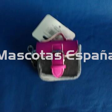 RECORD Dispensador Bolsas en Fieltro con Mosquetón (Rosa/Gris) - Imagen 1