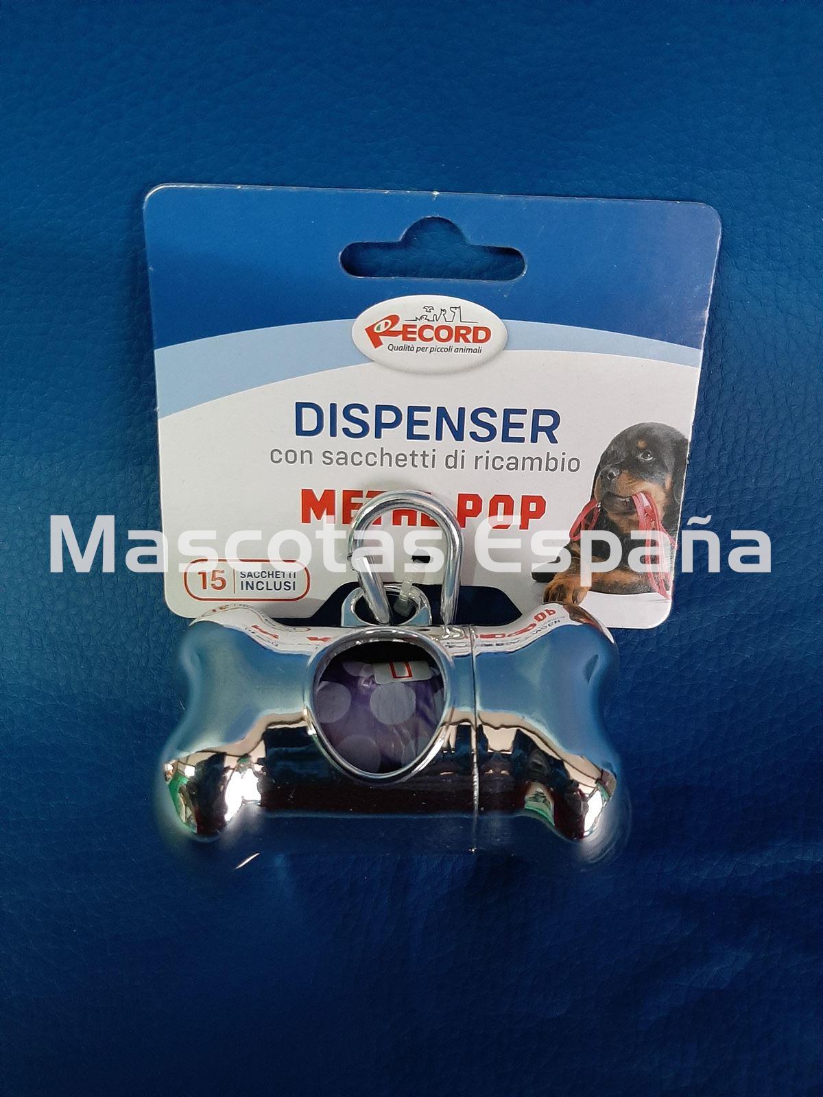 RECORD Dispensador Hueso METAL POP + Rollo 15 Bolsas - Imagen 2