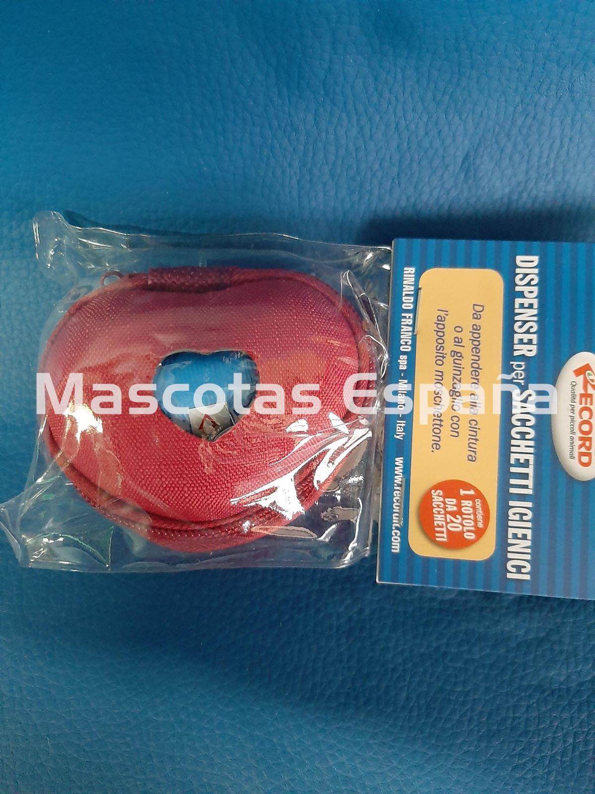 RECORD Dispensador Nylon Corazón (Rojo) + Rollo 20 Bolsas - Imagen 1