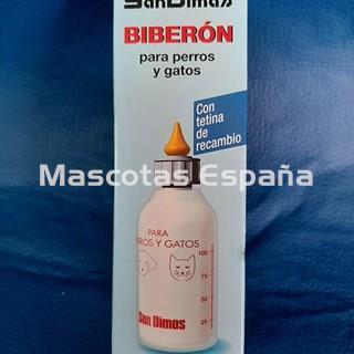 SAN DIMAS Biberón para Perros y Gatos (Con tetina de repuesto) - Imagen 1